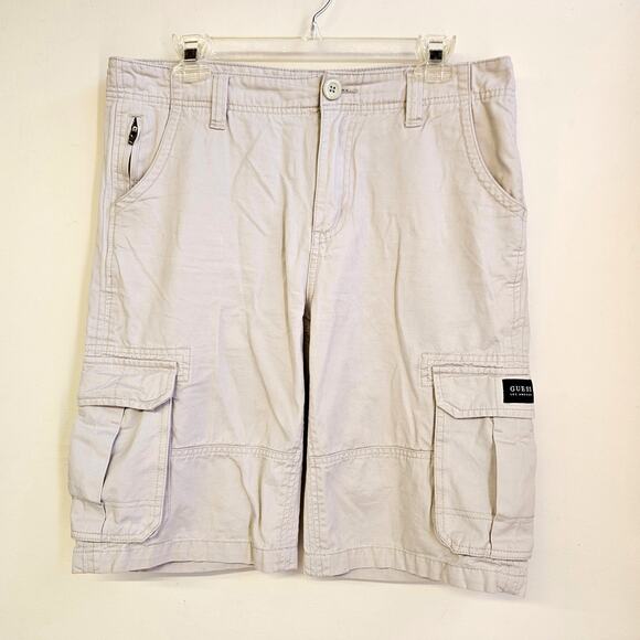 Guess Cargo Shorts Size 32 Khaki Outdoors Gorpcore Utility - Picture 1 of 13